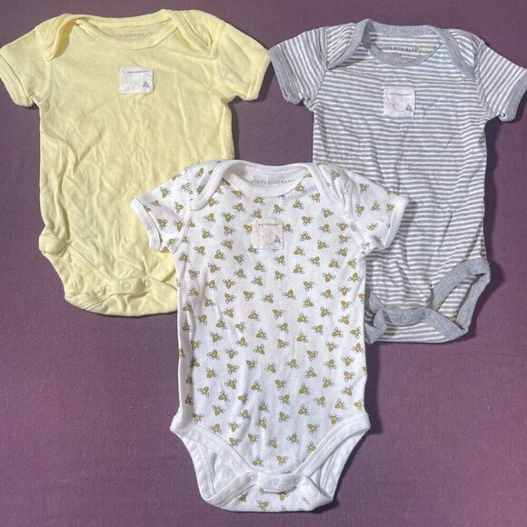 Burt's Bee's Baby short sleeve body suits (bundle of 3) - Size 3-6 months - Picture 1 of 5